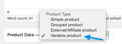 Selecting variable product WooCommerce